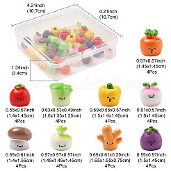 36 Stück 9 Stile Harz Gemüsefiguren Ornament&nbsp;DJEW-FS0001-02