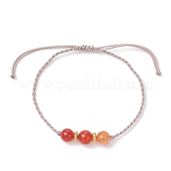 Bracelets tressés en perles d'agate rayées naturelles pour femmes&nbsp;BJEW-JB11979