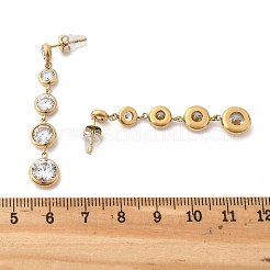 Boucles d'oreilles à pampilles en acier inoxydable 304 avec zircone cubique transparente&nbsp;EJEW-Z094-01C-G