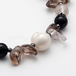 Bracciali di perline naturale pietra misti e perle&nbsp;BJEW-JB01982