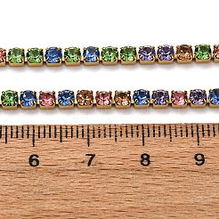 Collar de cadena de copa con rhinestone de acero inoxidable 304 de 3 mm para mujer&nbsp;NJEW-G175-01G-01