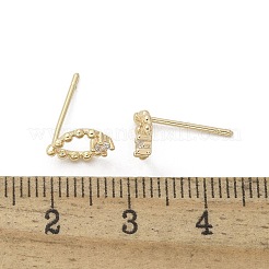 Boucles d'oreilles à tige en verre et laiton&nbsp;EJEW-Q014-22G