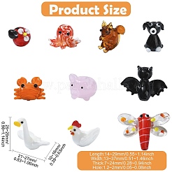 10 pièces 10 styles perles de chalumeau faites à la main&nbsp;LAMP-CJ0005-16