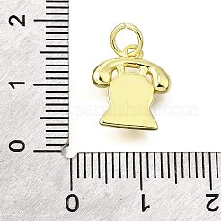 Pendentifs avec zircon cubiques à micro-pavés en laiton&nbsp;KK-V007-24G