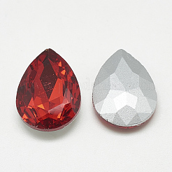 Cabochons en verre avec strass de dos avec point&nbsp;RGLA-T081-6x8mm-07