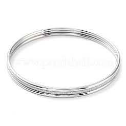 Juego de 3 pulsera lisa de acero inoxidable 304 sin deslustre&nbsp;BJEW-G684-02B-P