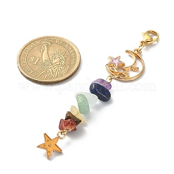 Décorations de pendentif en perles de puce de pierre précieuse naturelle chakra&nbsp;HJEW-JM01193