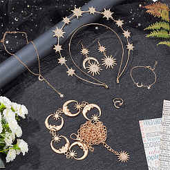 Mond & Stern & Sonne Strass Schmuckset&nbsp;SJEW-AN0001-53
