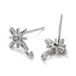 Ohrstecker aus Messing mit Mikropavé und Zirkonia&nbsp;KK-K364-06P