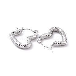 Boucles d'oreilles créoles en forme de cœur en acier inoxydable 304 anti-ternissement pour femmes&nbsp;EJEW-G293-25P