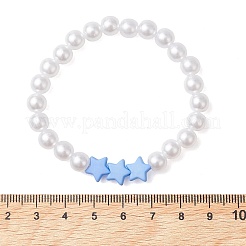 Kindertags-Stretcharmbänder aus Acrylperlen mit Imitation von Perlen&nbsp;X-BJEW-JB13538