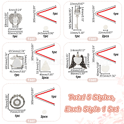 5 juego de 5 estilos de decoraciones colgantes en blanco de sublimación por transferencia térmica de aleación de zinc&nbsp;AJEW-GA0007-53