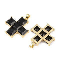 Pendentifs avec zircon cubiques à micro-pavés en laiton&nbsp;KK-Z146-03G-03