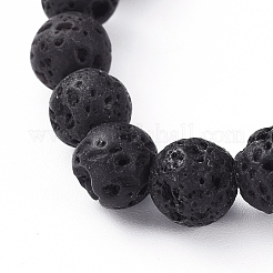 Bracelets extensibles en pierre de lave naturelle&nbsp;BJEW-JB04952