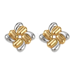 Orecchini a bottone bicolore in acciaio inossidabile 304&nbsp;EJEW-V014-05GP