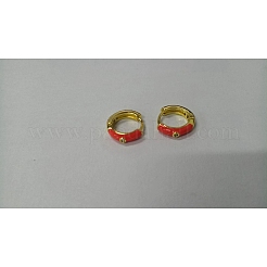 Emaille-Creolen mit klarem Zirkonia&nbsp;EJEW-WH0004-39H