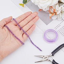 DIY-Set zur Herstellung eines Stretcharmbands aus natürlichen Amethyst-Rundperlen&nbsp;G-FI0001-17