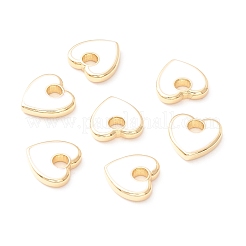 Abalorios de esmalte de latón ecológicos chapados en rack&nbsp;KK-D073-04G-NR