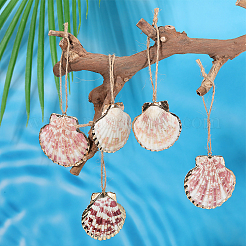 20 pendentif décoratif en forme de coquillage électroplaqué&nbsp;HJEW-BM00067