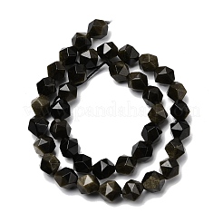 Natürliche goldenen Glanz Obsidian Perlen Stränge&nbsp;G-Z119-A10-03