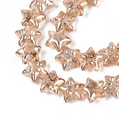 Chapelets de perles en verre électroplaqué&nbsp;EGLA-N020-01F