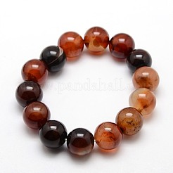 Dehnbare Armbänder aus natürlichem Achat mit runden Perlen&nbsp;BJEW-G428-8mm-08
