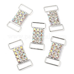 (Defekter Restpostenverkauf: ungleichmäßige Rückseitenbeschichtung) Messing Micro Pavé Kristall AB Strass Rechteck Verbindungsstück Charms&nbsp;FIND-XCP0003-06