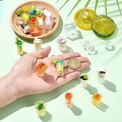 20 pièce de 10 styles de décorations miniatures en résine pour boissons fraîches&nbsp;DJEW-CJ0001-22