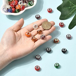 In den dunklen handgemachten leuchtenden Stil lampwork großes Loch europäischen Perlen leuchten&nbsp;X-LPDL-R007-02