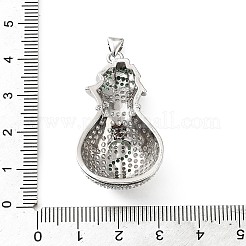 Anhänger aus Messing mit Mikropavé-Fassung aus klaren und grünen Zirkonia&nbsp;KK-H279-02P