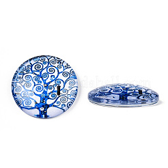 Halbrund / Dom Baummuster Glas flatback BlumeCabochons für DIY-Projekte&nbsp;GGLA-Q037-25mm-M28-11