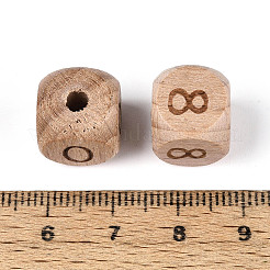 Gravierte Buchenholzperlen&nbsp;WOOD-N022-07