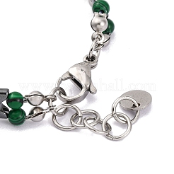 Bracciali di perline malachite sintetici&nbsp;BJEW-P339-03P-06