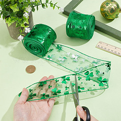 Polyesterband mit Kleeblatt-Aufdruck zum St. Patrick's Day&nbsp;OCOR-WH0100-72