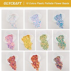 10 Farbe Kunststoff-Paillettenperlen&nbsp;FIND-OC0001-82