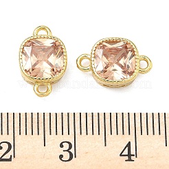 Breloques carrées en laiton pavé de zirconiums cubiques&nbsp;KK-P348-06G