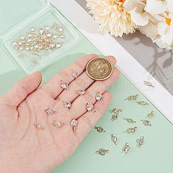 60 pièces 3 styles en laiton pavé clair connecteur de zircone cubique breloques&nbsp;FIND-UN0004-42