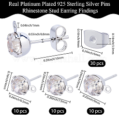 Messing strass ohrstecker Zubehör&nbsp;KK-BBC0021-13P
