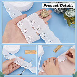 Bordure en dentelle à fleurs creuses en polyester&nbsp;OCOR-WH0085-39A