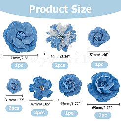 10 stücke 7 arten denim blume für kleidung bekleidungs zubehör dekorative&nbsp;DIY-HS0001-82A