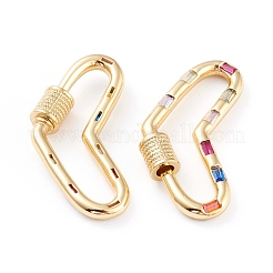 Messing Micro Pave Zirkonia Schraube Karabiner Schloss Charms&nbsp;ZIRC-L093-59G