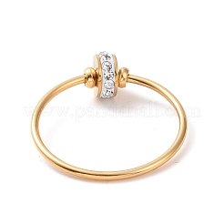 Flacher runder Fingerring aus Kristall-Strassen&nbsp;RJEW-D120-22B-G