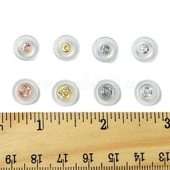 40 Stück 4 Farben langlebige Ohrmuttern aus plattiertem Messing-Silikon&nbsp;KK-FS0001-49