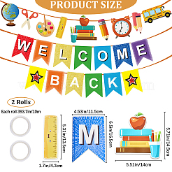 2 Sätze 2 Stile Willkommen zurück & Schulbedarf Papierbanner&nbsp;DIY-CP0009-68