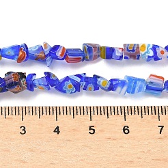 Chapelets de perles vernissées de millefiori manuelles&nbsp;LAMP-P070-02A-06