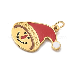 304 Edelstahl Emaille Weihnachtsmotiv Anhänger&nbsp;STAS-Z164-01G-03