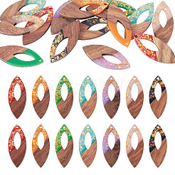 14 colgante de resina opaca y madera de nogal de 7 colores.&nbsp;RESI-TA0005-22