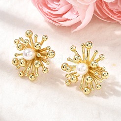 Pendientes de flor de latón&nbsp;EJEW-H171-05G
