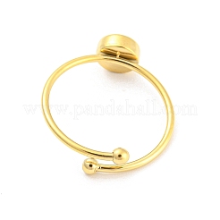 Anillo de puño abierto con forma de corazón de acero inoxidable 304&nbsp;RJEW-C062-02G