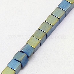 Electroplate non magnetici ematite sintetico fili di perline&nbsp;G-J170B-4x4mm-05